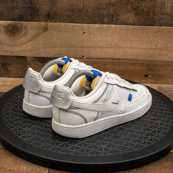 NIKE COURT VISION SE WOMENS ATHLETIC SHOES WHITE LEATHER SNEAKERS SIZE 7.5 - Picture 8 of 9